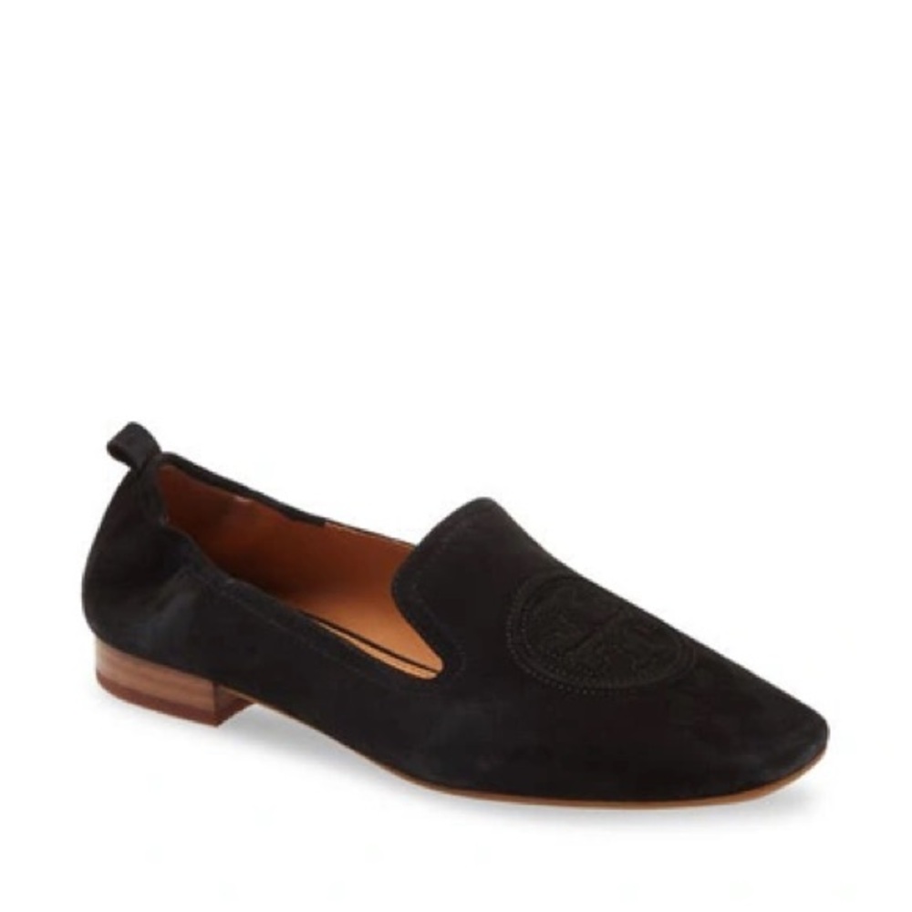 Tory Burch Leigh Suede Loafers in Black Size 8